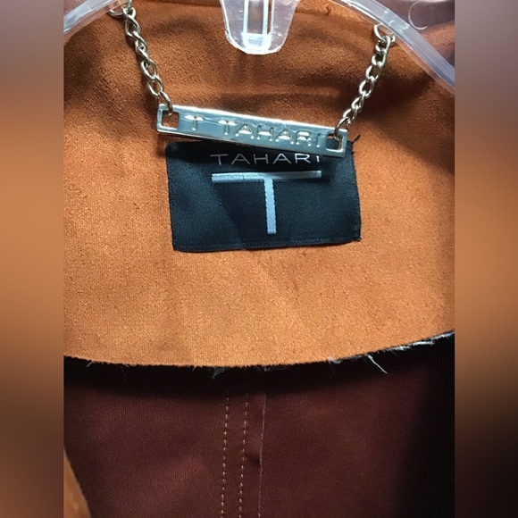 Tahari faux suede jacket sz M - Picture 2 of 7